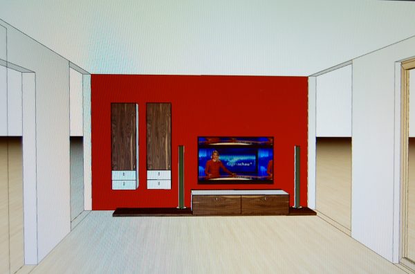 Möbelplanung Wohnwand Entwurf