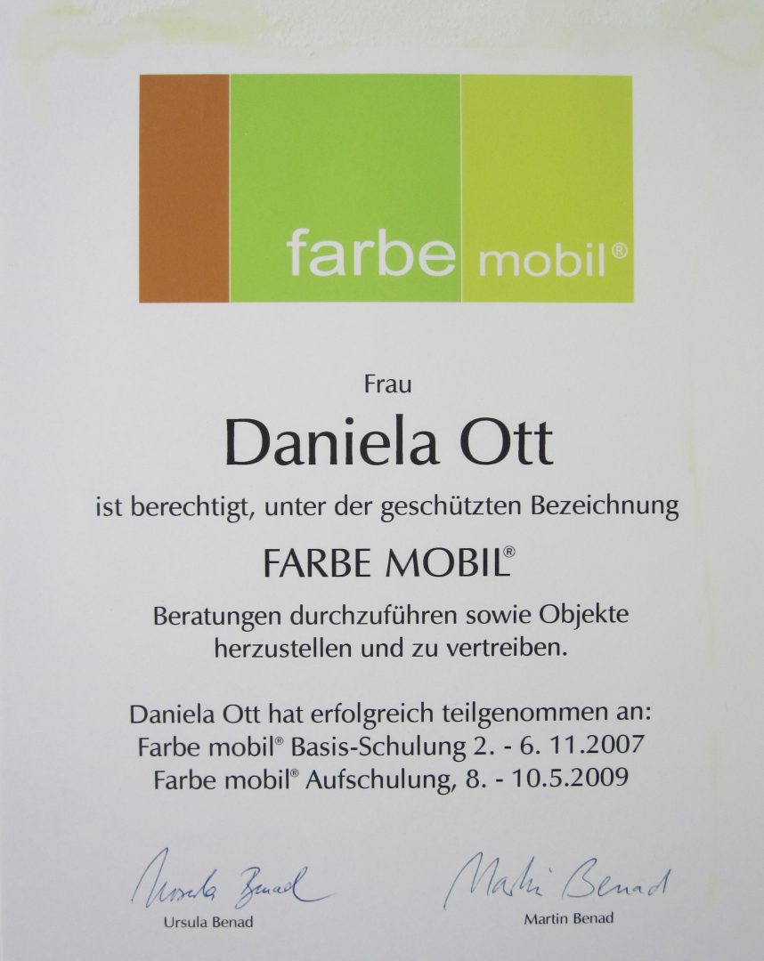 ott / Farbe Mobil Zertifikat